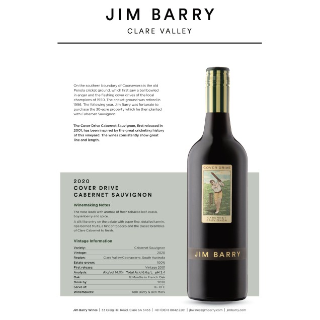 Jim Barry Cover Drive Cabernet Sauvignon 2020