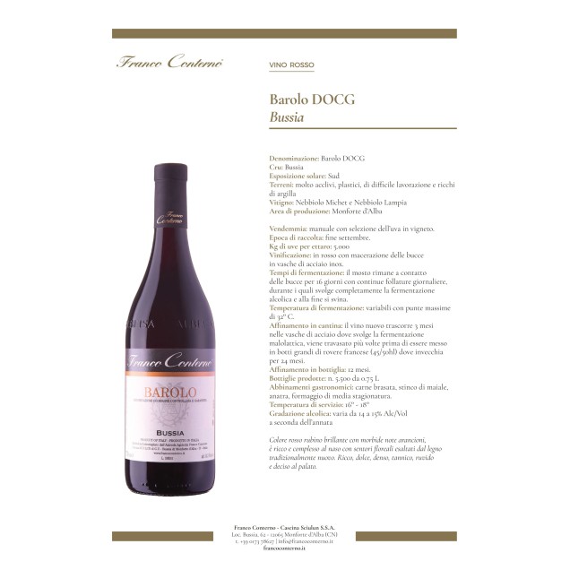 Barolo D.O.C.G "Bussia" 2017 Franco Conterno