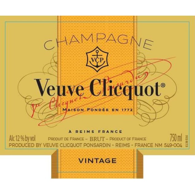 Champagne Veuve Clicquot Ponsardin Vintage Brut 2012 