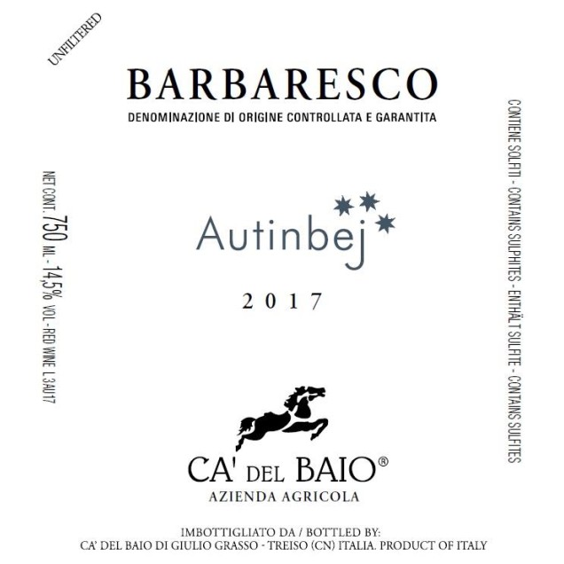 Barbaresco Autinbej Cá del Baio 2019