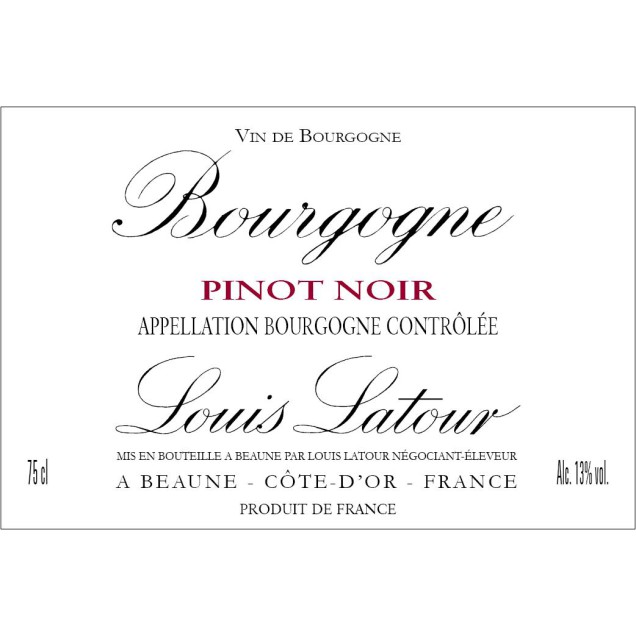 Louis Latour Bourgogne Pinot Noir 2020 375ml.