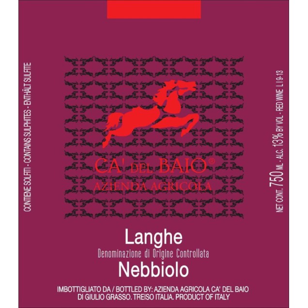 Langhe D.O.C Nebbiollo Bric del Baio Cá del Baio 2022 