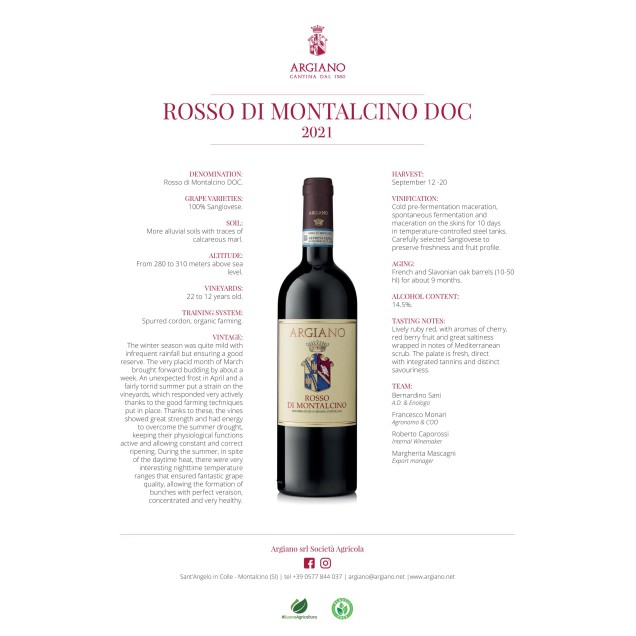 Rosso di Montalcino D.O.C Argiano 2019