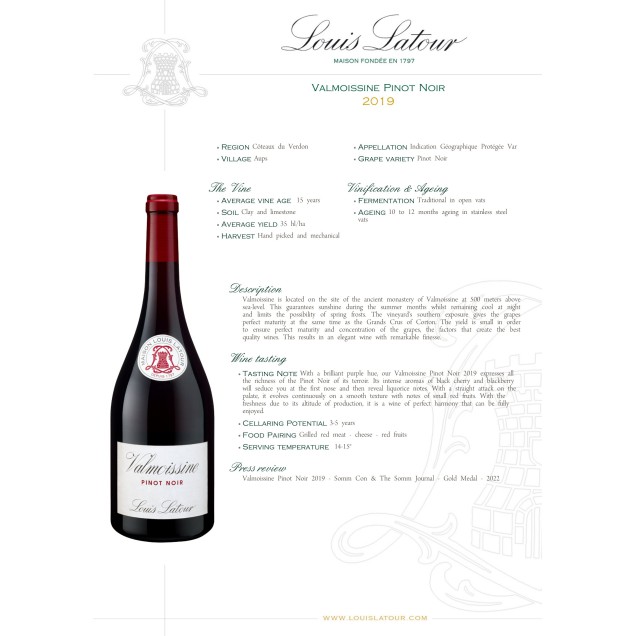  Valmoissine Pinot Noir 2019 Louis Latour  