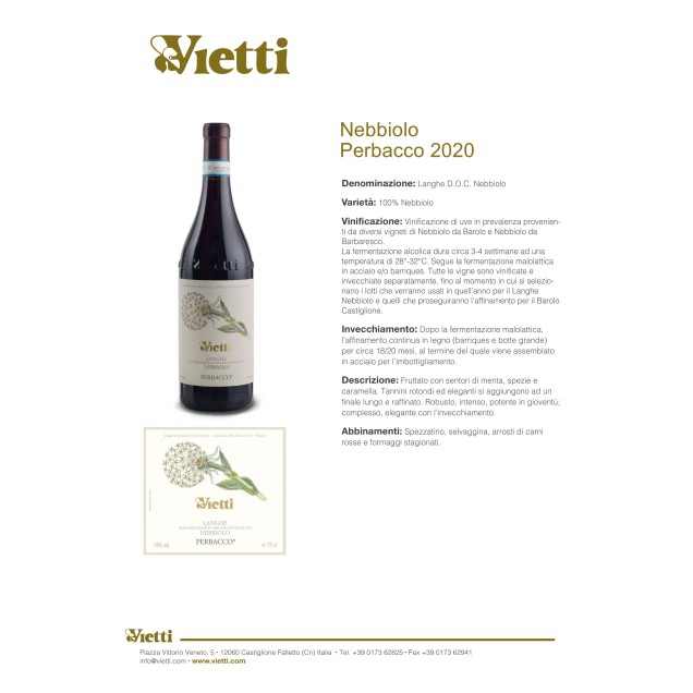 Langhe DOC Nebbiolo 2020"Perbacco" Vietti